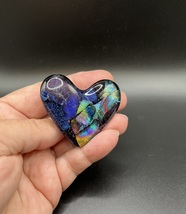 Objet de Arte - Handmade Dichroic Art Glass Heart Keepsake- “You Are Loved&quot; #215 - £34.71 GBP