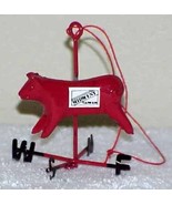 Vintage Red Metal COW Weathervane Christmas Ornament - £7.84 GBP