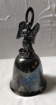 Vintage The Danbury Mint 1974 Pewter  Silver Plated Bell Praying Angel -... - $11.37