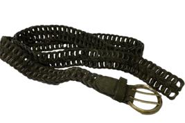 Coldwater Creek Women&#39;s Leather Braided Belt Green 1/2X - $265.43 MXN