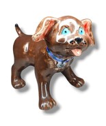 Vintage Ceramic Dog Puppy Figurine Hand Painted Glazed Kitsch Floppy Ears  - £12.87 GBP