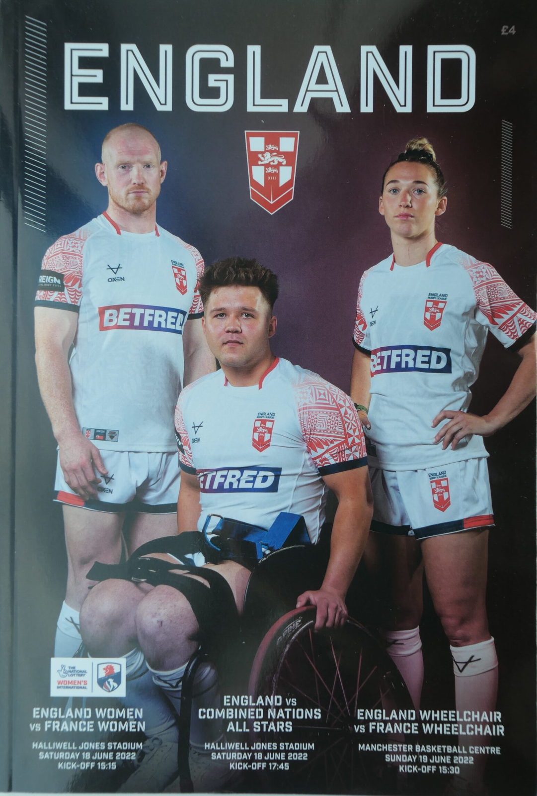 2022 International: England v Combined Nations All-Stars rugby league pr... - $4.00