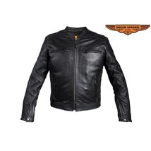 Men&#39;s Bike Apparel Diamond Pattern Sides &amp; Shoulder Leather Motorcycle J... - $171.00+