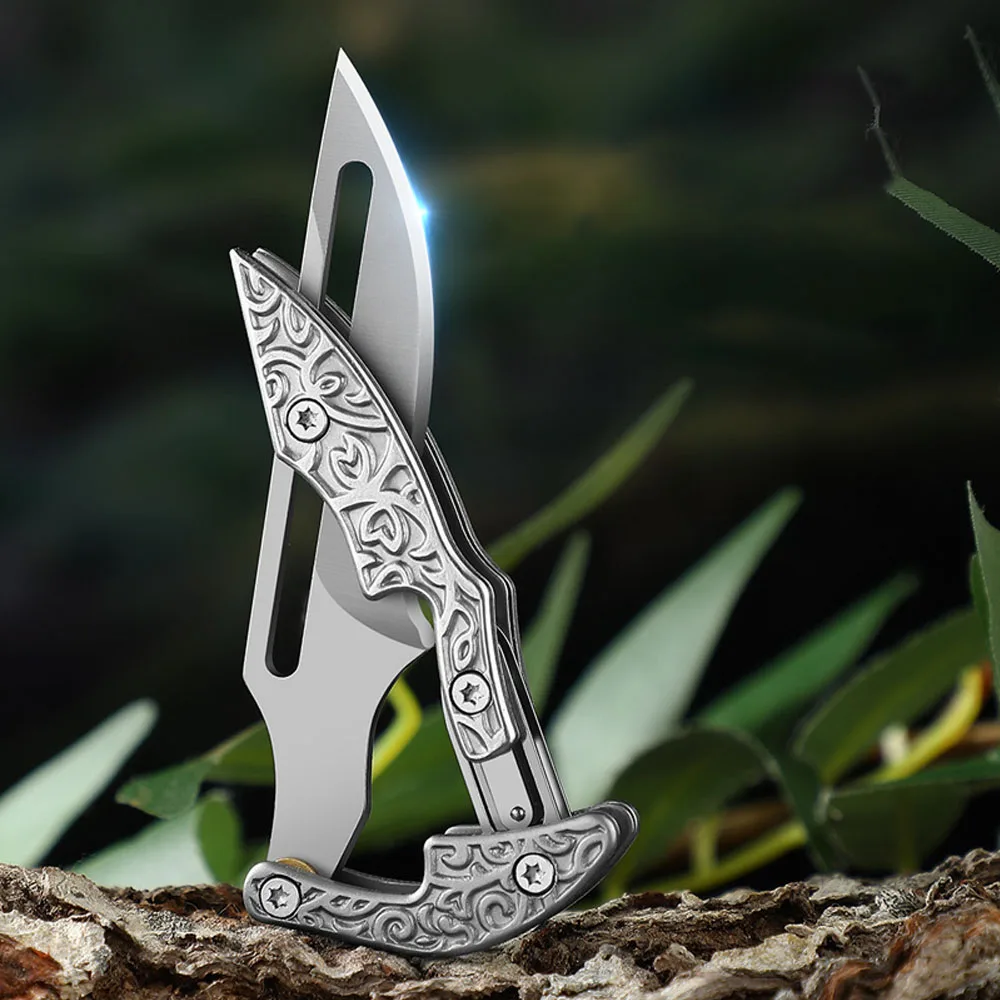 New Mini Folding Knife Self Defense Pocket Knife For Men EDC  Outdoor Foldable - £14.98 GBP