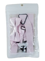 Childs Pre Made Bow Tie And Suspenders Pink Color Dance Recital Fashion - £8.92 GBP