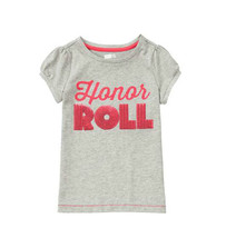 New Crazy 8 Girls Grey Graphic Honor Roll Short Sleeve Cotton T-shirt Sz... - £10.16 GBP