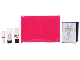 Ysl Yves Saint Laurent Pink Make Up Bag Clutch Purse With Cosmetics Set New - $29.75