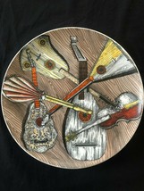 An item in the Pottery & Glass category: Vintage 1950's Piero Fornasetti Strumenti Musicali #2 Hand Painted Plate