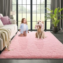 Baby Pink Area Rug For Bedroom Living Room Carpet Home Decor, Kimicole Upgraded - £27.00 GBP