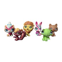 Lot 6 LPS Littlest Pet Shop Animal Figures Lion Dog Armadillo Frog Cat Squirrel - £11.70 GBP