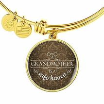 Express Your Love Gifts A Grandmother is A Safe Haven Engraved 18k Gold Circle B - £44.22 GBP