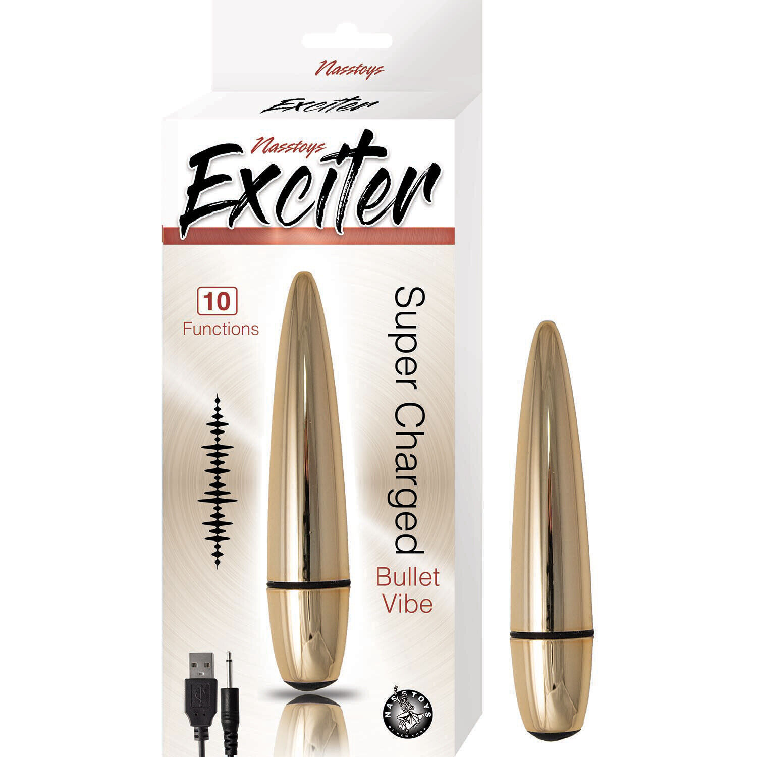 EXCITER BULLET VIBE GOLD SUPER CHARGED RECHARGEABLE VIBRATOR - $23.75
