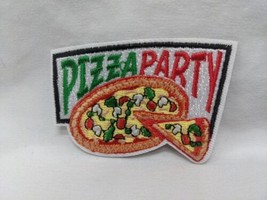 Pizza Party Office Gag Embroidered Iron On Patch 2 1/2&quot; X 1 1/2&quot; - £39.10 GBP