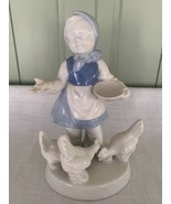 Gerold Porzellan Bavaria  * Girl Feeding The Chickens * MINT *  Porcelai... - £17.83 GBP