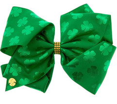 Nickelodeon JoJo Siwa Large Hair Bow 7” Green With Four Leaf Clovers - £11.95 GBP