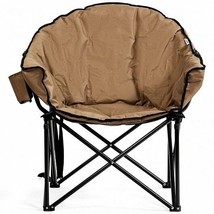 Folding Camping Moon Padded Chair with Carrying Bag-Brown - Color: Brown - £94.45 GBP