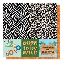 A Day At The Zoo Double-Sided Cardstock 12&quot;X12&quot;-Zootastic - £20.69 GBP