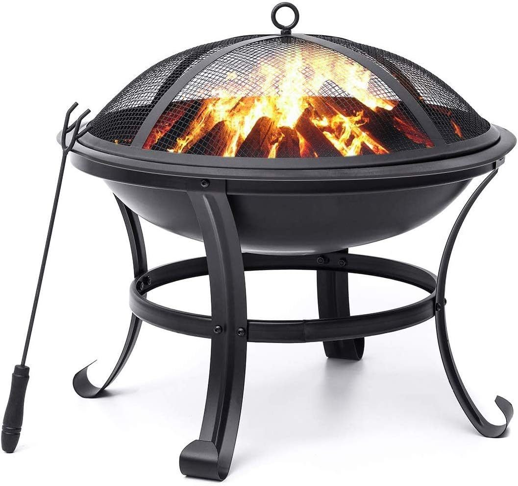 Fire Pit For Outside Outdoor Wood Burning Firepit 22 Inch Small Bonfire ... - $69.99