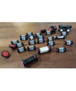 Lego Vehicle Wheel Holder Axle Tire Lot 2X2 2x6 Black Light Gray Red 197... - $23.20