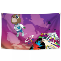 KANYE WEST  GRADUATION ALBUM Flag 3x5 Ft Wall Tapestry Poster with 4 Gro... - $6.99