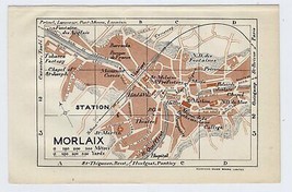 1926 Original Vintage City Map Of Morlaix / Bretagne Brittany / France - $23.05