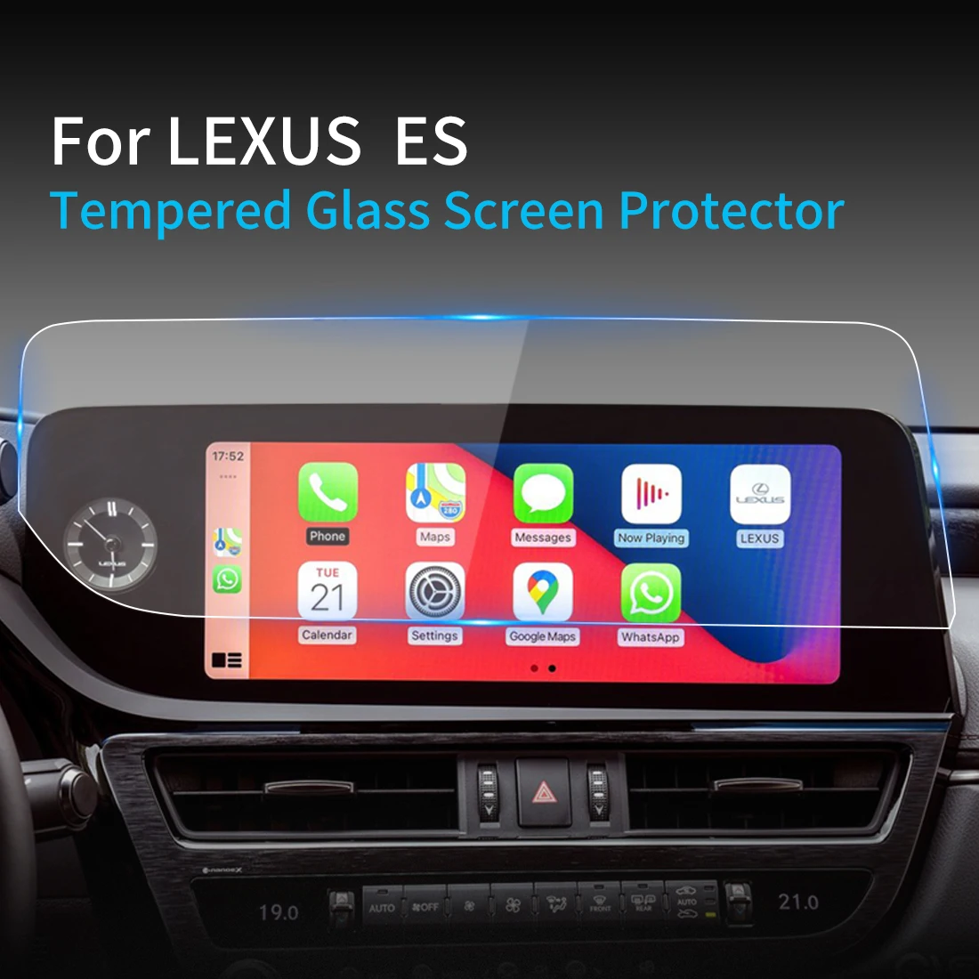 For LEXUS ES Screen Protector 2023 ES300 350 260 Console Tempered Glass - £37.18 GBP+