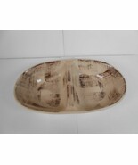 Vernon ware Barkwood Divided Oval Serving Bowl Dish Mid Century Hand Pai... - €11,61 EUR