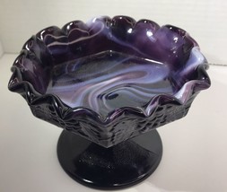 Vintage Imperial Glass Grape Compote Dish Bowl Purple Slag - $35.00