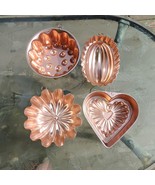 Jello Molds Copper Hanging Molds Heart Oval Melon Large Bundt Fluted Vin... - £9.70 GBP