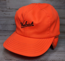 Woolrich Orange Hunting Hiking Outdoor Insulated Cap Hat w/ Earflaps Medium USA - £21.89 GBP
