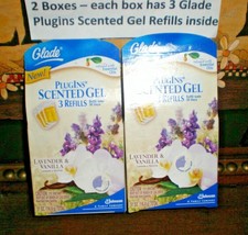 Glade Plugins Scented Gel refills LAVENDER VANILLA Essential Oils 2 boxes - £14.70 GBP