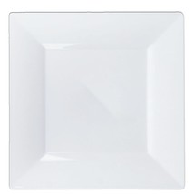 8&quot; Disposable Fancy Square White Plastic Salad/Dinner Plates Splendid 100pcs - £73.00 GBP