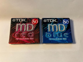 2 x EXTRA LONG TDK MD-C80 TOP QUALITY DIGITAL AUDIO COLORED MINIDISCS - £15.68 GBP
