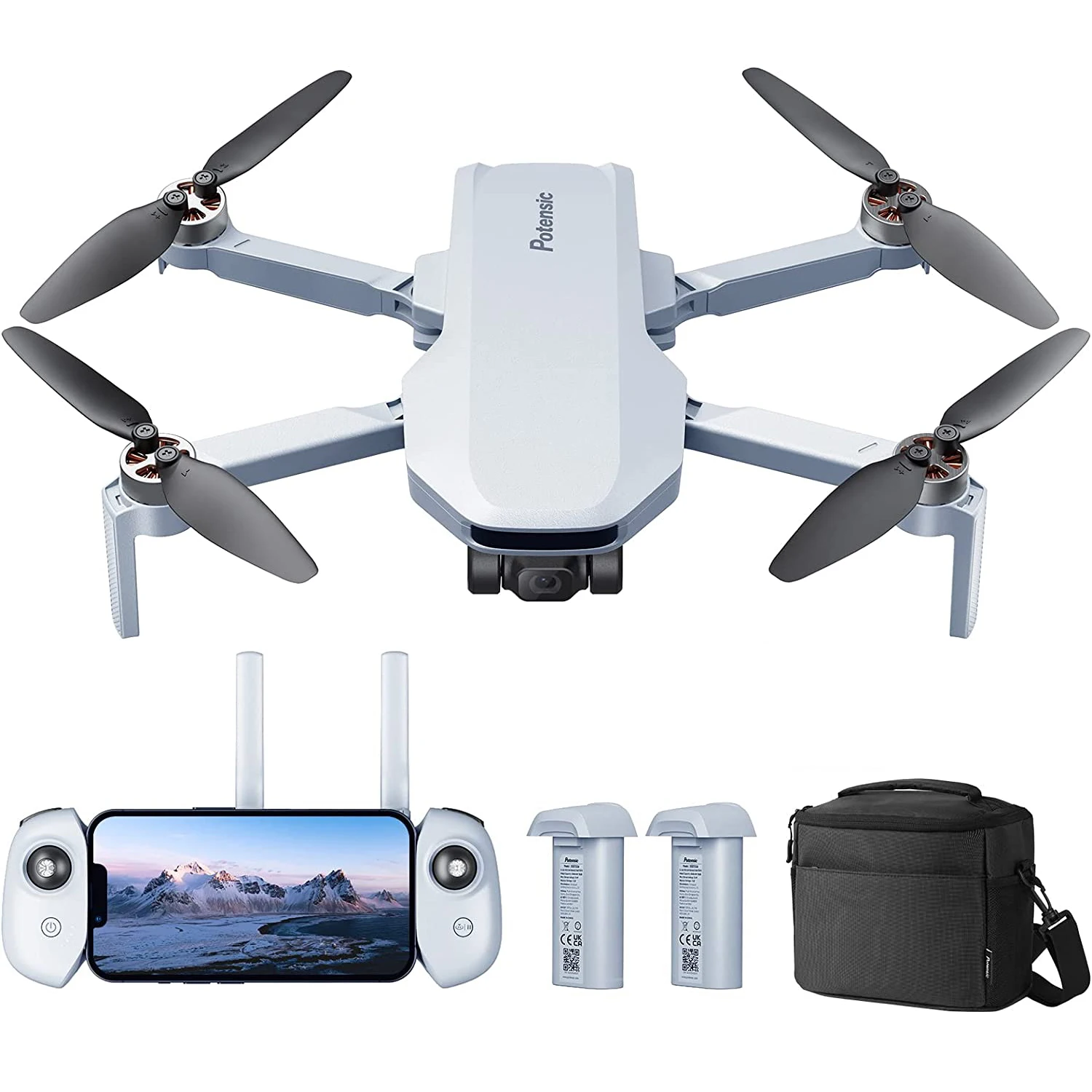 Potensic Mini Drone 4K Camera Drones Follow Me GPS RC Quadcopter Remote Control - £333.33 GBP+