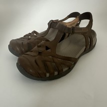 BARE TRAPS &quot;FEENA&quot; MARY JANE CRISS CROSS SLINGBACK SANDALS BROWN SZ 7.5 - $23.17