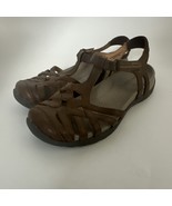 BARE TRAPS &quot;FEENA&quot; MARY JANE CRISS CROSS SLINGBACK SANDALS BROWN SZ 7.5 - $31.76 CAD
