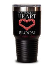 You make my heart Bloom - I love you-BLACK MUG, black Tumbler 30oz. Model  - £24.04 GBP