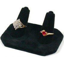 Double Ring Finger Display Black Velvet Jewelry Case - £13.14 GBP