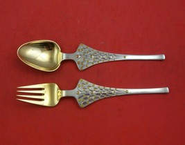 Christmas by A. Michelsen Sterling Silver Fork and Spoon Set 2pc 1965 Tree - £204.96 GBP