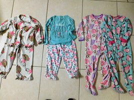 Toddler Girls Pajamas Carters 4 Pr Winter Sz 4T Fleece Preown (R) - £13.58 GBP