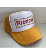 Vintage Firestone Tires Hat Trucker Hat snapback Gold Yellow Summer Cap - €15,80 EUR