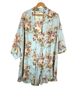 Victorias Secret Gold Label Peignoir Set Nightie Robe Chiffon Blue Flora... - $49.83