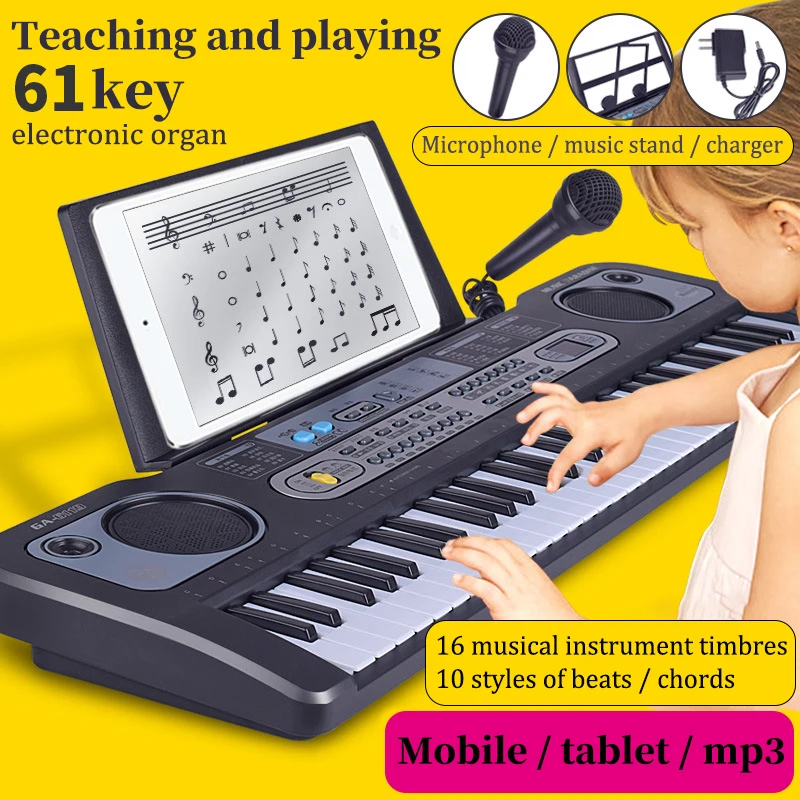 Children&#39;s 61 Keys Piano with Microphone Multifunctional Electronic Organ 37 - £17.20 GBP+