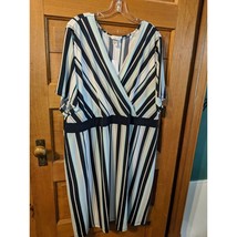 CJ Banks Black Gray Mutli Striped Stretch Women Dress. Size 3X. NWT. - £23.90 GBP