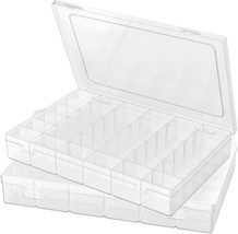 2 Pack Plastic Organizer Container Box, 36 Grids Clear 10.8 x 7 x 1.57) ... - $30.70 CAD