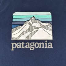 Patagonia Medium Regular Fit Navy Blue Short Sleeve Pocket Tee Back Graphic - $15.99