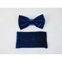 Men's Tuxedo Formal Velvet Bow Tie/Hankie By J.Valintin Fancy JVBT-11 Blue image 2
