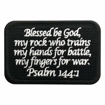 Psalm 144:1 Blessed Embroidered Hook Patch (3.0 X 2.0 MPS1) - £5.27 GBP