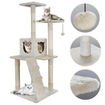 52&quot; Beige Kitten Cat Tree Tower Bed Condo Furniture Scratching Pet Play House - £60.31 GBP
