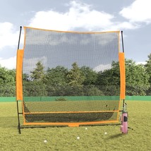 vidaXL Golf Practice Net Black and Orange 84.6&quot;x42.1&quot;x85&quot; Polyester - £112.86 GBP